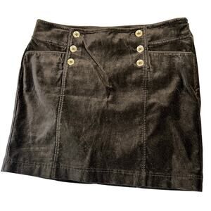 White House Black Market Women's Skirt Size 8 Women’s Black Velvet with Pockets